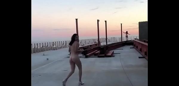  Girls go Naked at construction site